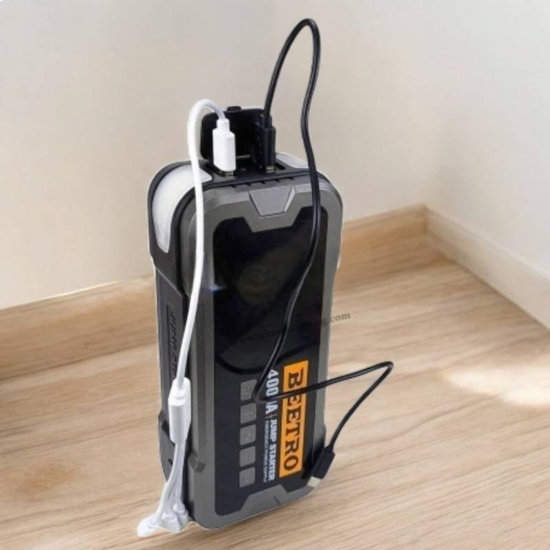 Booster batterie 4 in1 4000A, Gonfleur 10 Bar, Power Bank 24000 mAh et lamp torche 3 positions avec pochette | BETTRO - الصورة 2
